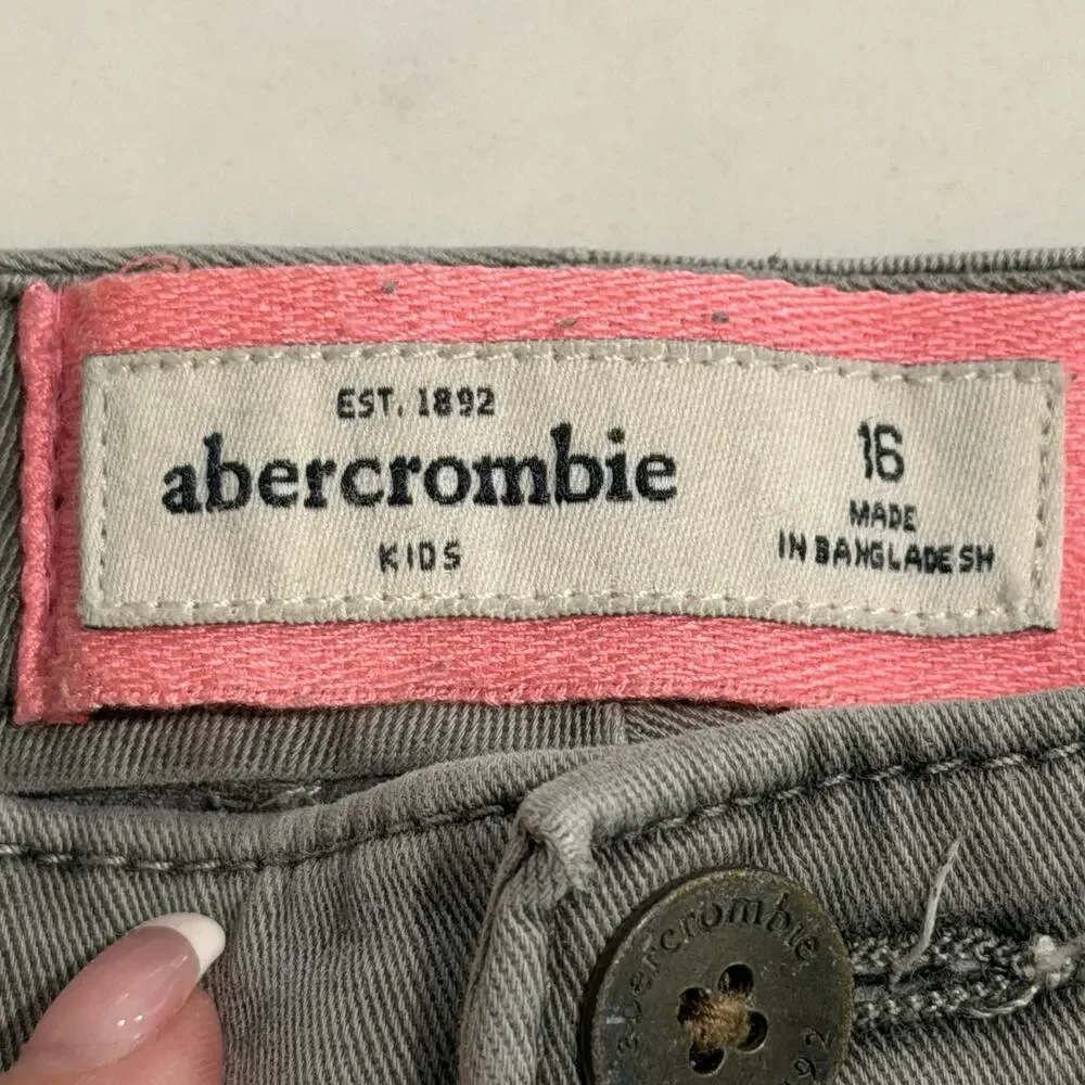 Abercrombie Kids High Rise Mini Shortie Shorts Size 16 Y2k Distressed Denim